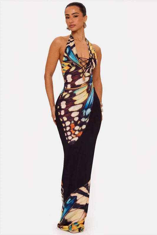 Robe longue d'été butterfly