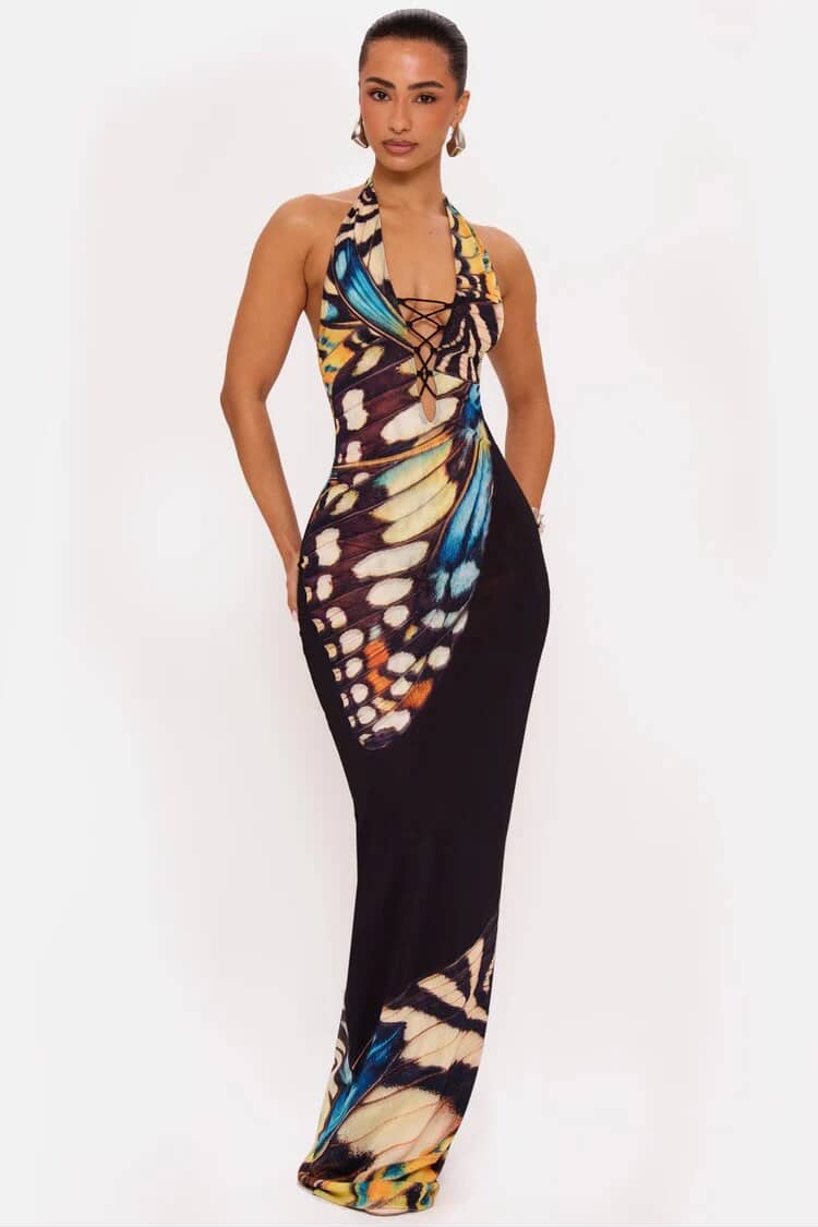 Robe longue d'été butterfly