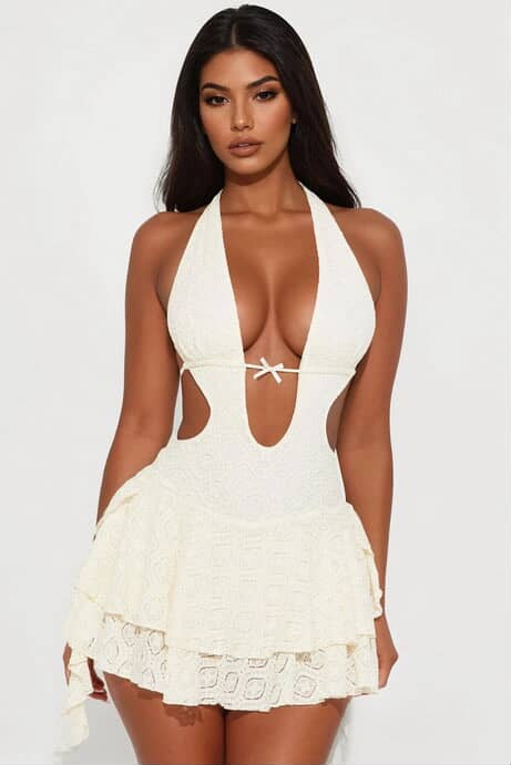 Robe mini beige Izy